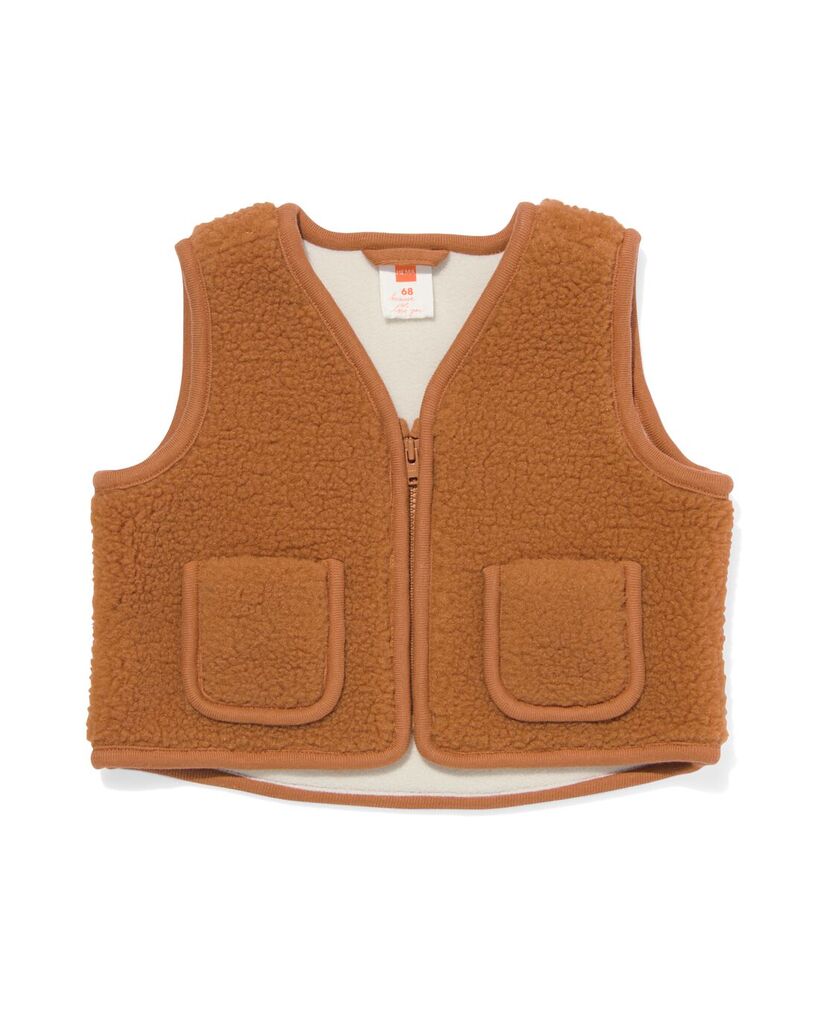 Hema baby gilet teddy bruin (bruin) aanbieding bij HEMA