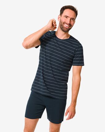 HEMA Hema heren shortama streep blauw (blauw) aanbieding