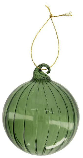 HEMA Hema kerstbal glas geribbeld groen ø7cm aanbieding