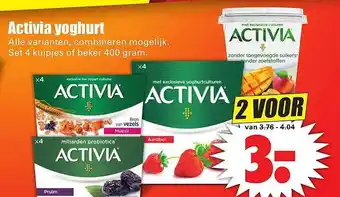 Dirk Activia Yoghurt 400 gram aanbieding