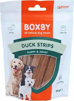 Intratuin Proline boxby kauwsticks strips eend 90 g aanbieding