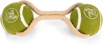 Intratuin Beeztees hondenspeelgoed minus one duo tennisbal met koord d 6,4 cm aanbieding