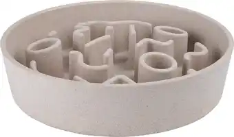 Intratuin District 70 hondenvoerbak bamboo slow feeder m beige d 21 h 5,3 cm aanbieding