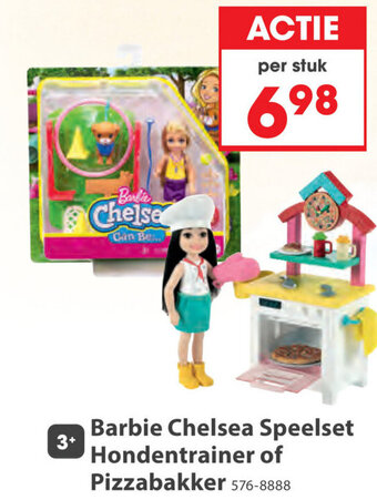 Top1Toys Barbie Chelsea Speelset Hondentrainer of Pizzabakker aanbieding