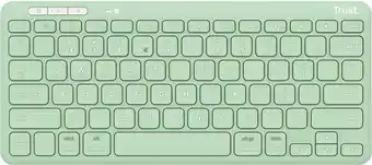 Bol.com Trust lyra - draadloos toetsenbord - multi connect - oplaadbaar - qwerty us - groen aanbieding