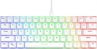 Bol.com Deltaco white line wk85r - 60% gaming toetsenbord - mechanisch - qwerty - wit aanbieding