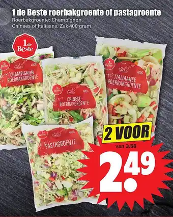 Dirk 1 De Beste Roerbakgroenten Of Pastagroente 400 gram aanbieding