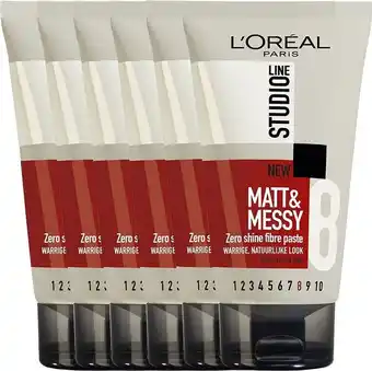 Bol.com 6x l'oréal studio line matt & messy paste 150 ml aanbieding