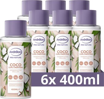 Bol.com Andrélon pro nature coco curl creation conditioner - 6 x 400 ml - voordeelverpakking aanbieding