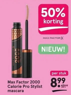 Etos Max factor 2000 calorie pro stylist mascara aanbieding