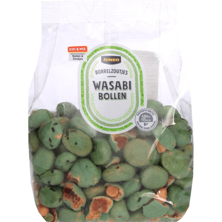 Jumbo borrelzoutjes wasabi bollen 250g aanbieding bij Jumbo