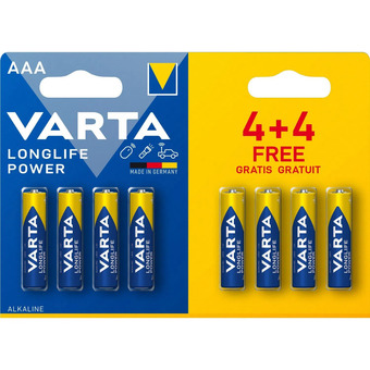 Top1Toys Batterij varta aaa 4+4 alkaline longlife power aanbieding