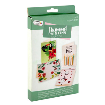Top1Toys Diamond painting kaarten set 13cm 4 stuks aanbieding