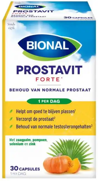 Bol.com Bional prostavit forte - supplement - behoud normale prostaat en testosterongehalte – 30 capsules aanbieding