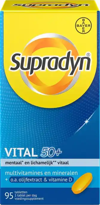Bol.com Supradyn vital 50+ jaar - multivitaminen om vitaal te blijven speciaal voor vijftigplussers* - 95 tabletten aanbieding