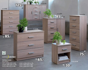 Jysk Tapdrup serie deco fineer. aanbieding