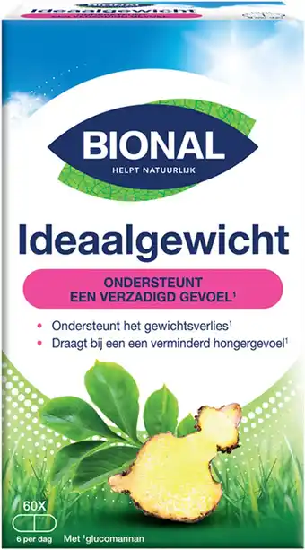Bol.com Bional ideaalgewicht - afslanksupplement - afslankpillen met glucomannan - 60 tabletten voor afvallen aanbieding