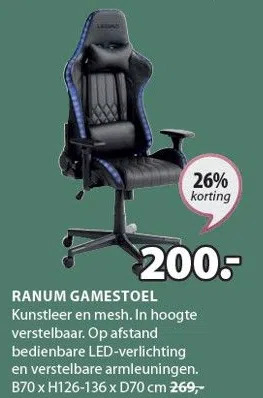 Jysk Ranum gamestoel aanbieding