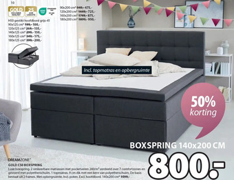 Jysk Dreamzone* gold c50 boxspring aanbieding