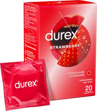 Bol.com Durex condooms - smaak aardbeien - 20 stuks aanbieding