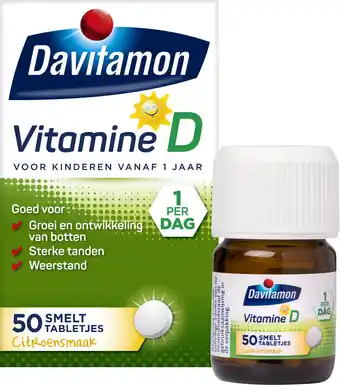 Bol.com Davitamon vitamine d kinderen - groei en ontwikkeling - voedingssupplement - smelttablet 50 stuks aanbieding