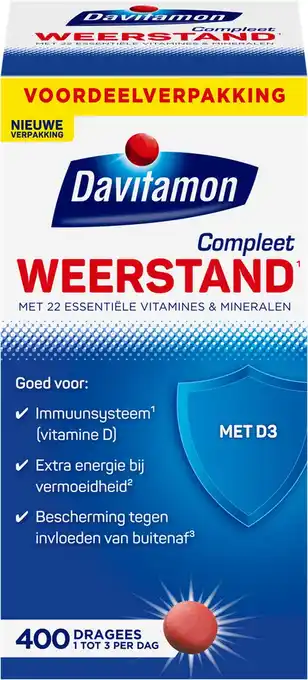 Bol.com Davitamon compleet weerstand - multivitamine en mineralen - 400 dragees aanbieding