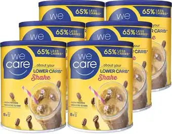 Bol.com Wecare lower carb-high protein shake iced coffee 6 x 240g aanbieding