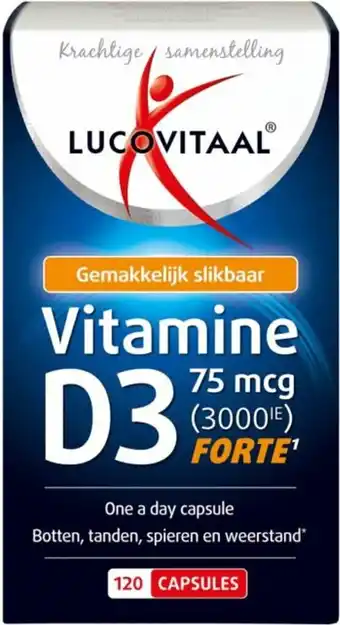 Bol.com Lucovitaal vitamine d3 d3 75mcg (3000ie) forte 120 capsules aanbieding