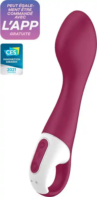 Bol.com Satisfyer hot spot verwarmde g-spot vibrator met app control - berry rood aanbieding
