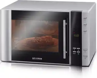 Bol.com Severin mw 7775 - vrijstaande combi magnetron met grill - zwart/rvs aanbieding