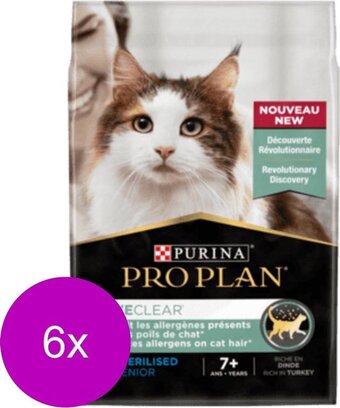 Bol.com Pro plan liveclear sterilised adult 7+ (senior) - kattenvoer - kalkoen - 6 x 1.4kg aanbieding