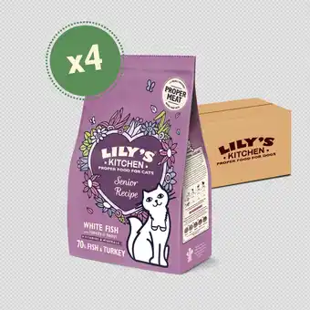 Bol.com Lily's kitchen - kattenvoer droog - senior met witvis en kalkoen - 4 x 800 g aanbieding