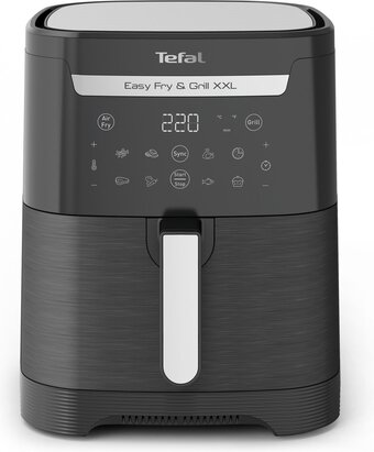 Bol.com Tefal easy fry & grill xxl 2-in-1 ey8018 - heteluchtfriteuse - grill - zwart aanbieding