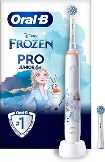 Bol.com Oral-b pro junior - frozen - elektrische tandenborstel - voor kinderen vanaf 6 jaar aanbieding