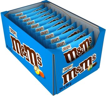 Bol.com M&m's crispy melkchocolade uitdeelzakjes - 24 x 36 gram aanbieding