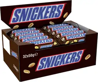 Bol.com Snickers single chocolade reep - 32 stuks - in uitdeeldoos aanbieding