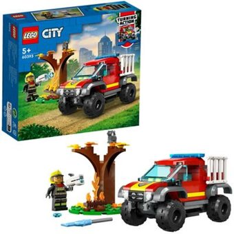Bol.com Lego city 4x4 brandweertruck redding set - 60393 aanbieding