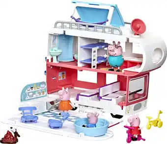 Bol.com Peppa pig: peppa's avonturen - familiecamper met 4 speelfiguren (franstalig) aanbieding