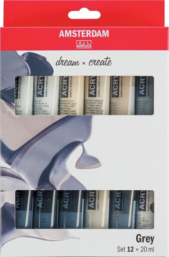 Bol.com Amsterdam standard series acrylverf grijze set | 12 × 20 ml aanbieding