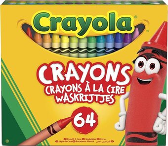 Bol.com Crayola - 64 waskrijtjes - inclusief slijper, voor school en vrije tijd aanbieding