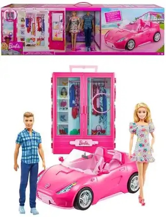 Bol.com Barbie en ken - inclusief auto en kledingkast - barbieset aanbieding