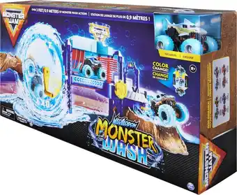 Bol.com Monster jam - monster wasstraat met megalodon truck - schaal 1:64 aanbieding