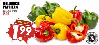 De Boerenschuur HOLLANDSE PAPRIKA'S zak 750 gram aanbieding