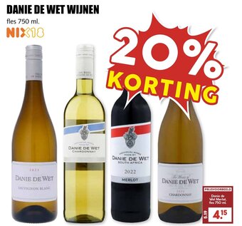 De Boerenschuur DANIE DE WET WIJNEN fles 750 ml. aanbieding