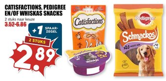 De Boerenschuur CATISFACTIONS, PEDIGREE EN/OF WHISKAS SNACKS aanbieding