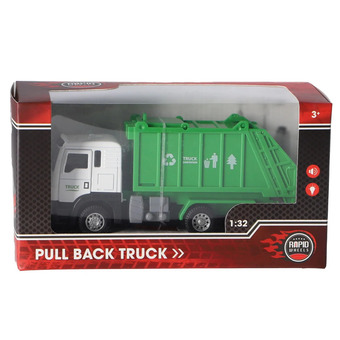 Top1Toys Rapid wheels vuilniswagen pull back diecast met licht en geluid aanbieding