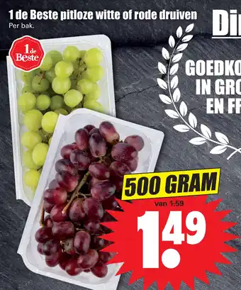 Dirk 1 De Beste Pitloze Witte Of Rode Druiven 500 gram aanbieding