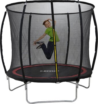 Bol.com Dunlop trampoline 6ft - 183 x 50 cm - trampoline met veiligheidsnet 200 cm - kinder trampoline - max. 80 kg - zwart/rood aanbieding