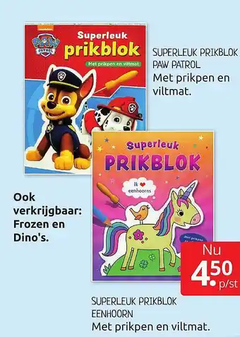 Boekenvoordeel Superleuk Prikblok Par Patrol Of Superleuk Prikblok Eenhoorn aanbieding