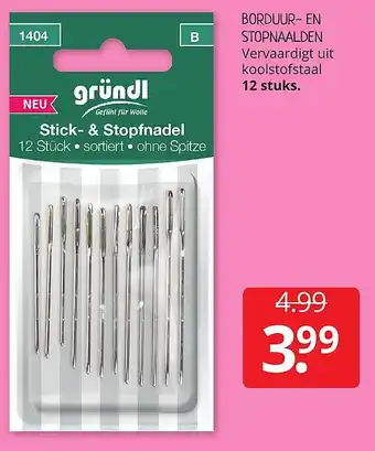 Boekenvoordeel Borduur- en stopnaalden aanbieding